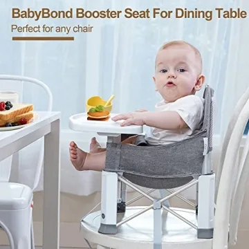 Portable Baby Travel Booster Seat with Double Tray