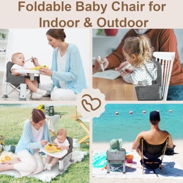 Portable Baby Travel Booster Seat with Double Tray