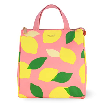 Kate Spade New York Portable Soft Cooler Lunch Bag - Stylish Insulated Tote with Silver Lining
