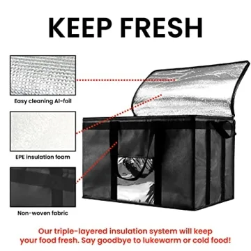 3XL Insulated Food Carrier for Grocery & Delivery