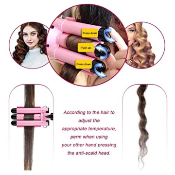 3 Barrel Hair Curling Iron Fast Heating for Stunning Waves