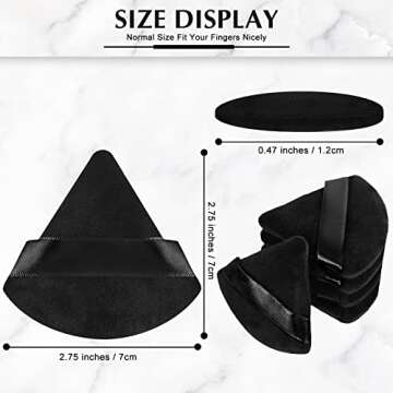 Suclain 48 Pcs Velour Triangle Powder Puff Soft Velour Makeup Puff for Face Powder Makeup Triangle Sponges for Wet and Dry Cosmetic Foundation Loose Mineral Body Makeup Tool(Black, White)
