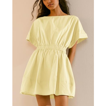 Mingzhu Women's Summer Mini Dress with Pockets
