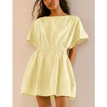 Mingzhu Women's Summer Mini Dress with Pockets