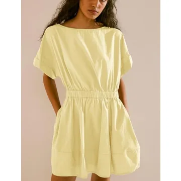 Mingzhu Women's Summer Mini Dress with Pockets