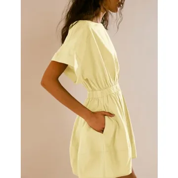 Mingzhu Women's Summer Mini Dress with Pockets