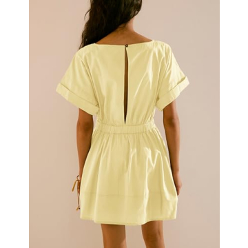Mingzhu Women's Summer Mini Dress with Pockets