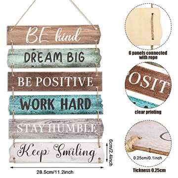 Inspirational Rustic Wall Art - 6 Piece Motivational Decor