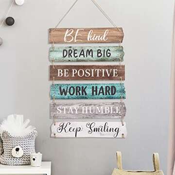 Inspirational Rustic Wall Art - 6 Piece Motivational Decor