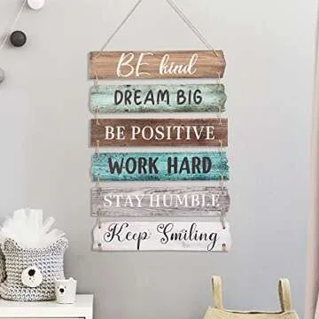 Inspirational Rustic Wall Art - 6 Piece Motivational Decor