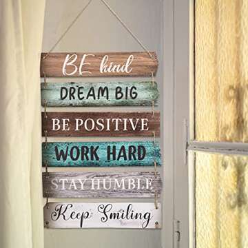 Inspirational Rustic Wall Art - 6 Piece Motivational Decor