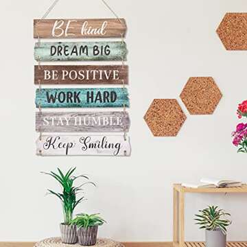 Inspirational Rustic Wall Art - 6 Piece Motivational Decor
