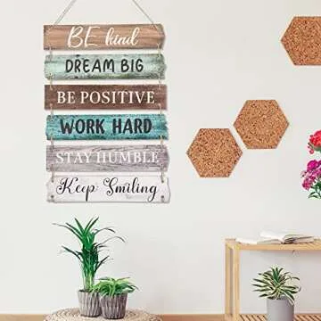 Inspirational Rustic Wall Art - 6 Piece Motivational Decor
