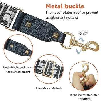 Lifenanny Wide Purse Strap Fashion Guitar Style Replacement Belt Adjustable Crossbody Shoulder Strap for Purses and Handbags (Brown) (3815)