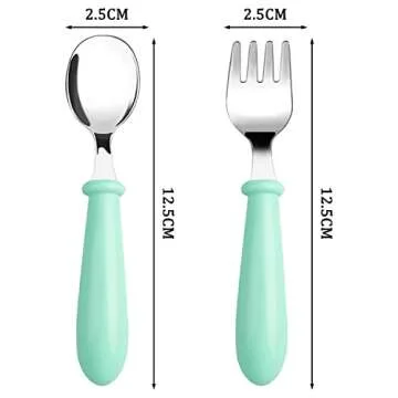 Pimoys Toddler Utensils Stainless Steel Forks and Spoons