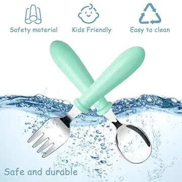 Pimoys Toddler Utensils Stainless Steel Forks and Spoons