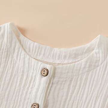 PATPAT Toddler Baby Girl Dresses Cotton Linen Dress Ruffle Sleeveless Casual Boho Outfits (White, 18-24 Months)