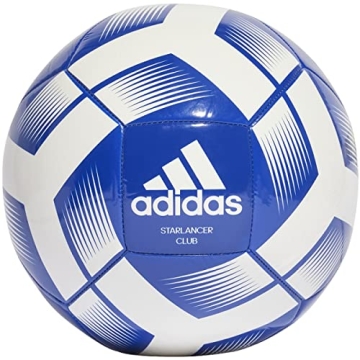 Adidas Starlancer Club Soccer Ball - Durable, Vibrant Team Royal Blue/White