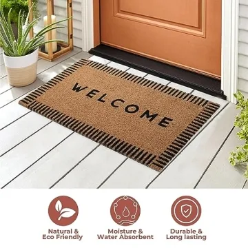 Eco-Friendly Folkulture Welcome Mat for Outdoor Use
