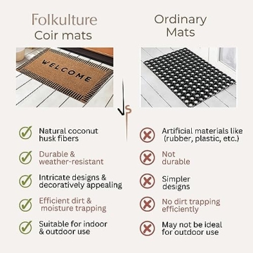 Eco-Friendly Folkulture Welcome Mat for Outdoor Use