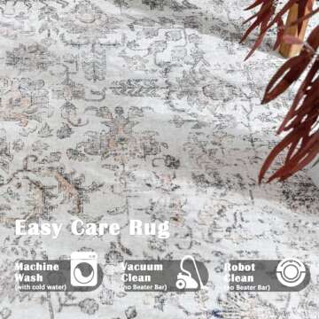 Jinchan 3x5 Washable Vintage Area Rug for Home