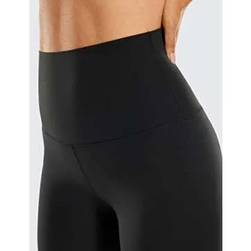 CRZ YOGA Super High Waisted Butterluxe Womens Biker Shorts 6 Inches - Buttery Soft Workout Yoga Over Belly Black Small