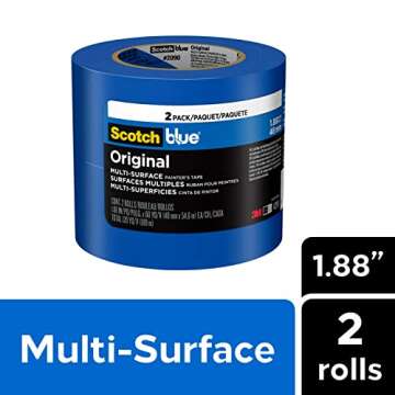 ScotchBlue Original Multi-Surface Painter's Tape, 1.88 Inches x 60 Yards, 2 Rolls, Blue, Paint Tape ...