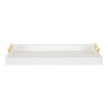 Elegant Decorative Tray with Polished Metal Handles