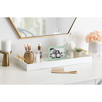 Elegant Decorative Tray with Polished Metal Handles