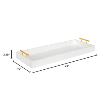Elegant Decorative Tray with Polished Metal Handles