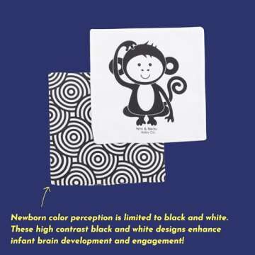 Baby Crinkle Paper Sensory Toy Set - High Contrast Design for Infants - Black and White Crinkle Paper Animals - 3 Pack