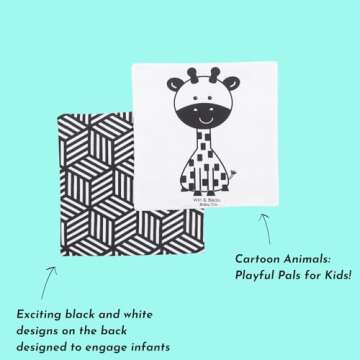 Baby Crinkle Paper Sensory Toy Set - High Contrast Design for Infants - Black and White Crinkle Paper Animals - 3 Pack