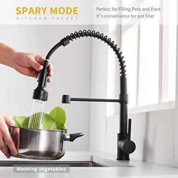 AIMADI Kitchen Faucet with LED Lights and Pull Down Sprayer