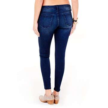 Ingrid & Isabel Women's Maternity Skinny Denim Jegging with Side Inset Panel, True Blue, 28