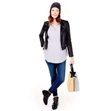 Ingrid & Isabel Women's Maternity Skinny Denim Jegging with Side Inset Panel, True Blue, 28