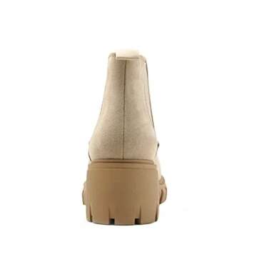 Soda PIONEER ~ Women Lug Sole Mid Heel Chelsea Fashion Ankle Bootie w/Double Elastic Gore (LT-Wheat,...