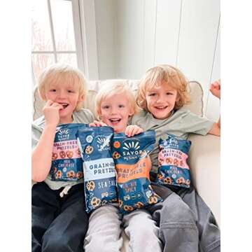 Savor by Suzie, Gluten-Free Pretzel Twists - Grain Free, Nut Free, Non-GMO Vegan, Sugar Free Paleo Snacks, Sea Salt, 18-pack of 1.5oz