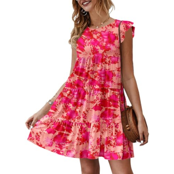 KIRUNDO Women's Sleeveless Ruffle Babydoll Dress