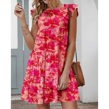 KIRUNDO Women's Sleeveless Ruffle Babydoll Dress