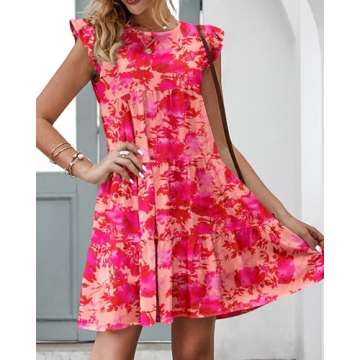 KIRUNDO Women's Sleeveless Ruffle Babydoll Dress