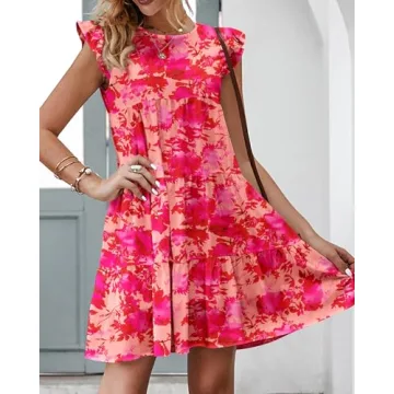 KIRUNDO Women's Sleeveless Ruffle Babydoll Dress