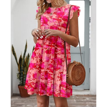 KIRUNDO Women's Sleeveless Ruffle Babydoll Dress