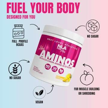 NLA for Her - Her Aminos - (Maui Pineapple - 30 Servings) - Comprehensive BCAA Amino Acid Blend - Supports Endurance, Helps Build Lean Muscle, Improve Hydration & Enhance Recovery, Vegan, GF, 10 Cals