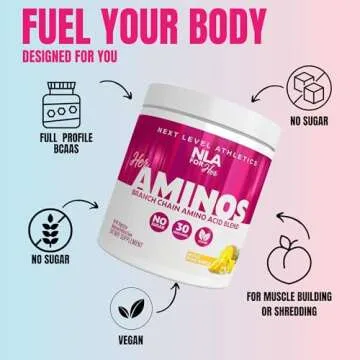NLA for Her - Her Aminos - (Maui Pineapple - 30 Servings) - Comprehensive BCAA Amino Acid Blend - Supports Endurance, Helps Build Lean Muscle, Improve Hydration & Enhance Recovery, Vegan, GF, 10 Cals