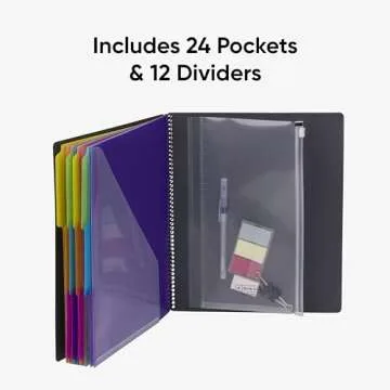 Smead Project Organizer with 24 Pockets and Bright Tabs