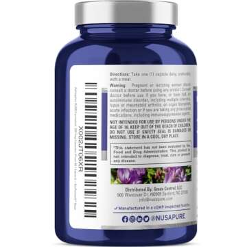 NusaPure Astragalus 15,000mg Vegan Capsules - 200 Count