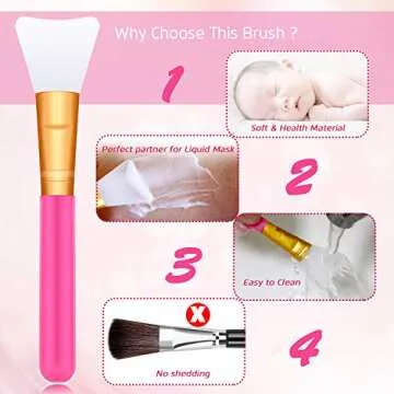 3 PCS Silicone makeup brush set, Face Mask Brush,Soft Silicone Mask Beauty Tool Facial Mud Mask Applicator Brush for skincare Hairless Body Lotion Applicator Tools