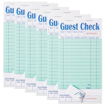 ZPARIK 6 Pack Guest Checks Books for Servers - 300 Total Tickets for Order Management