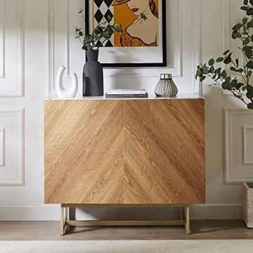 Stylish Roomfitters Herringbone Pattern Credenza with Ample Storage