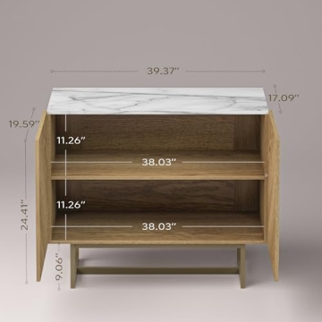 Herringbone Pattern Credenza for Stylish Storage Solutions